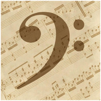 Music - Bass Clef-Paper Art-42"x42"