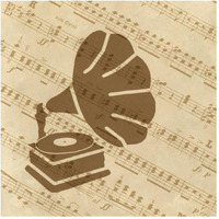 Music - Phonograph-Paper Art-20"x20"