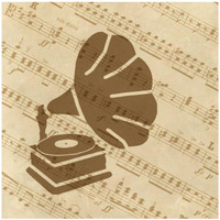 Music - Phonograph-Paper Art-42"x42"