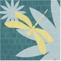 Bright Bugs: Dragonfly-Paper Art-20"x20"
