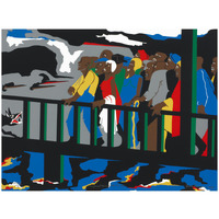 Confrontation on the Bridge, 1975-Paper Art-24"x19"
