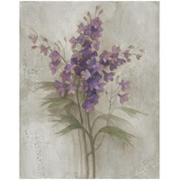 Purple Larkspur Garden on Grey -Paper Art-18"x22"