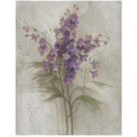 Purple Larkspur Garden on Grey -Paper Art-22"x26"
