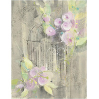 Birdcage Floral I -Paper Art-14"x18"