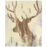 Golden Antlers II Neutral Grey -Paper Art-22"x26"