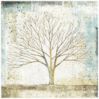 Solitary Tree Collage -Paper Art-20"x20"