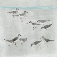 Sandpipers Gray -Paper Art-38"x38"