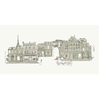World Cafe V Paris II -Paper Art-26"x14"