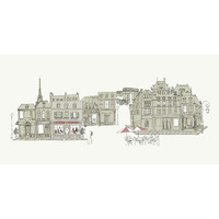 World Cafe V Paris II -Paper Art-38"x20"
