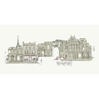World Cafe V Paris II -Paper Art-50"x26"
