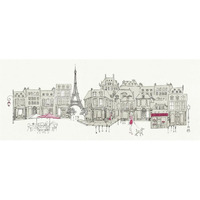 World Cafe II Paris Pink -Paper Art-77"x32"