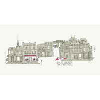 World Cafe V Paris II Pink -Paper Art-38"x20"