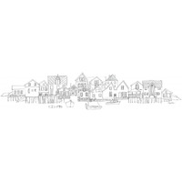 Nordic Village I -Paper Art-52"x22"
