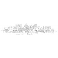 Nordic Village I -Paper Art-62"x26"