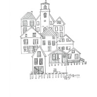 Nordic Village III -Paper Art-14"x18"