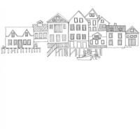 Nordic Village II Vertical -Paper Art-14"x18"