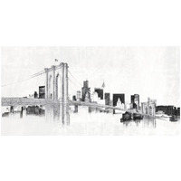 Skyline Crossing Silver -Paper Art-26"x14"