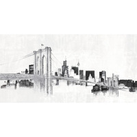 Skyline Crossing Silver -Paper Art-38"x20"