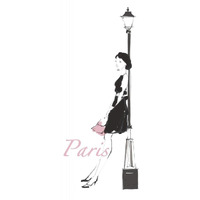 French Chic III Pink on White -Paper Art-24"x30"