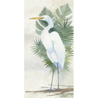 Standing Egret II Crop -Paper Art-20"x38"