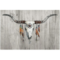 Longhorn on Wood -Paper Art-26"x18"