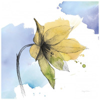 Watercolor Graphitge Flower VIII -Paper Art-26"x26"