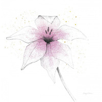 Pink Graphite Flower V -Paper Art-42"x42"