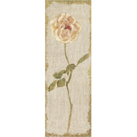 Pale Rose Panel on White Vintage -Paper Art-26"x74"