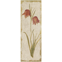 Red Tulip Panel on White Vintage -Paper Art-20"x56"