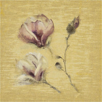 Magnolia Blossom on Gold -Paper Art-38"x38"
