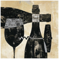 Wine Selection I -Paper Art-20"x20"