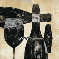 Wine Selection I -Paper Art-38"x38"