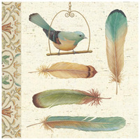 Feather Tales I -Paper Art-26"x26"