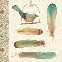 Feather Tales I -Paper Art-38"x38"