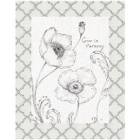 Blossom Sketches Words I Border -Paper Art-18"x22"