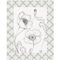 Blossom Sketches Words I Border -Paper Art-22"x26"