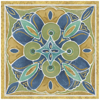 Free Bird Mexican Tiles I -Paper Art-26"x26"