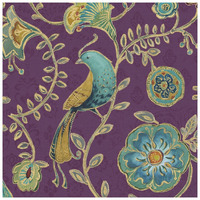 Bohemian Wings VIII Aubergine -Paper Art-26"x26"