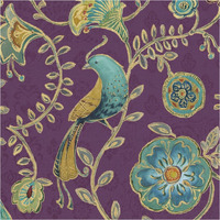 Bohemian Wings VIII Aubergine -Paper Art-38"x38"
