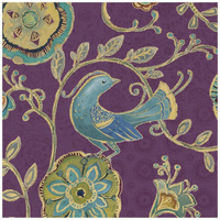 Bohemian Wings IX Aubergine -Paper Art-42"x42"