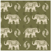 Woodcut Elephant Patterns -Paper Art-20"x20"