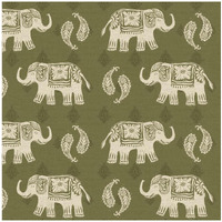 Woodcut Elephant Patterns -Paper Art-26"x26"