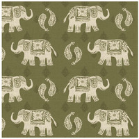 Woodcut Elephant Patterns -Paper Art-42"x42"