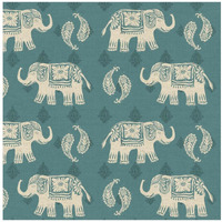 Woodcut Elephant Pattern B -Paper Art-26"x26"