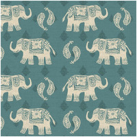 Woodcut Elephant Pattern B -Paper Art-32"x32"