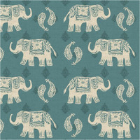 Woodcut Elephant Pattern B -Paper Art-38"x38"