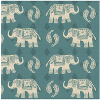 Woodcut Elephant Pattern B -Paper Art-42"x42"