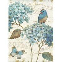 Blue Garden III Crop -Paper Art-26"x34"