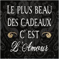 Inspirational Collage I French on Black -Paper Art-20"x20"
