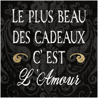 Inspirational Collage I French on Black -Paper Art-32"x32"